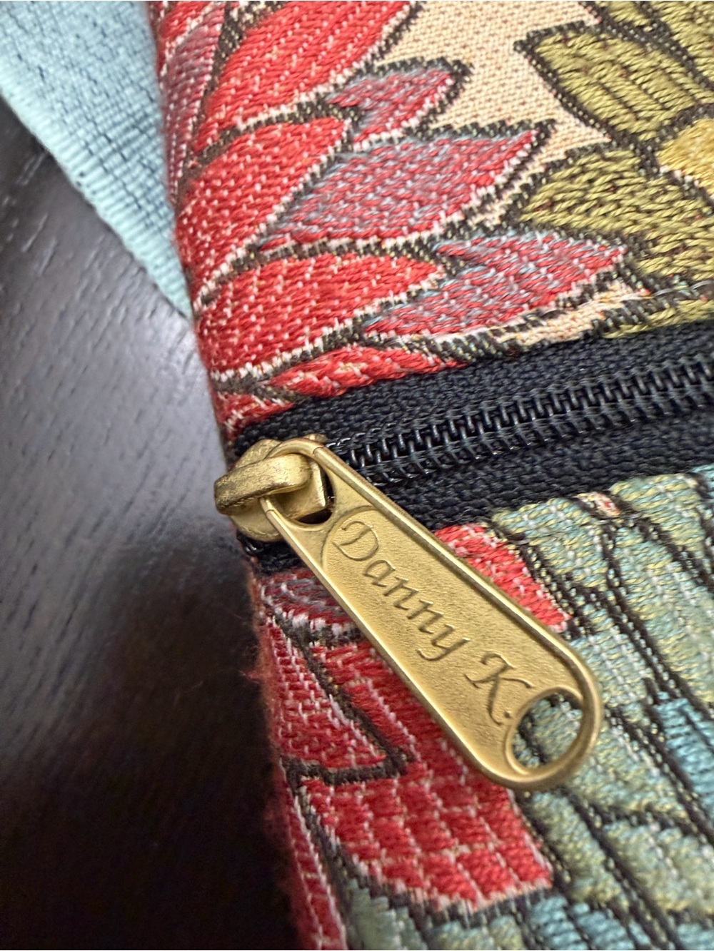Floral Tapestry Crossbody Bag - Rust, Olive & Tan - Picture 3 of 4